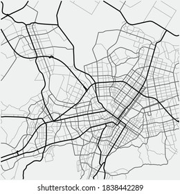 Abstract city navigation map with lines and streets. Vector black and white urban planning scheme. Illustration of plan street map, road graphic navigation.