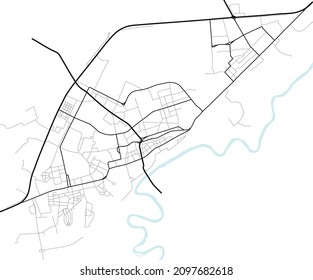 Abstract City Navigation Map With Lines And Streets. Vector Black And White Urban Planning Scheme. Illustration Of Plan Street Map, Road Graphic Navigation.