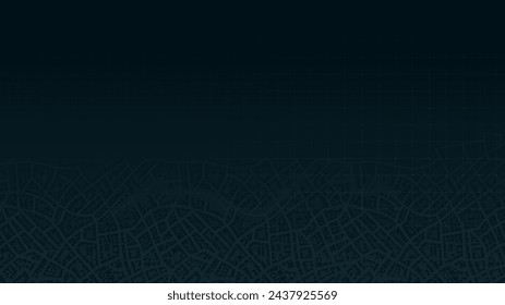Abstract city. Navigation plan of the urban area depicted and highlighted roads. Concept of planning and mapping a travel route using a general city map. Flat vector illustration
