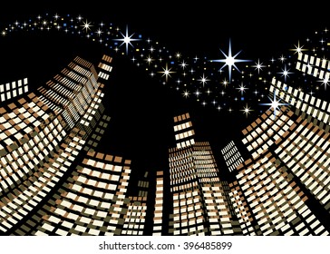  Ciudad abstracta de noche 
