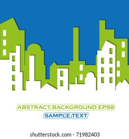 Abstract city on the sky background. EPS8