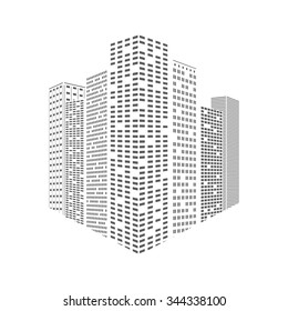 Abstract  city on the white background