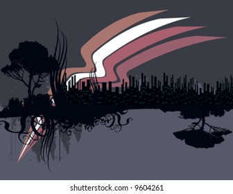 abstract city silhouette