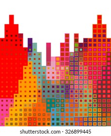 Abstract city silhouette background illustration