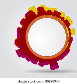 abstract city silhouette circle