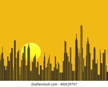 Abstract city silhouette vector background
