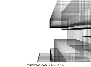 representación en 3d de boceto de ciudad Abstractas