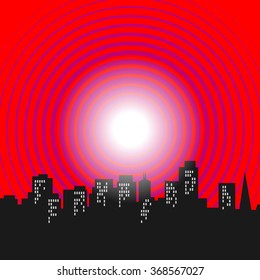 Abstract city skyline, vector illustration