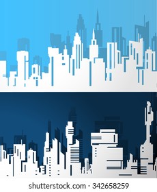 Abstract City Skylines. Vector illustration.
