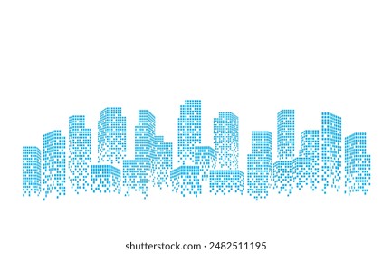 Abstract city skyscraper background, civil engineering backdrop, illusion art for wallpaper, wall art, book cover, flyer.