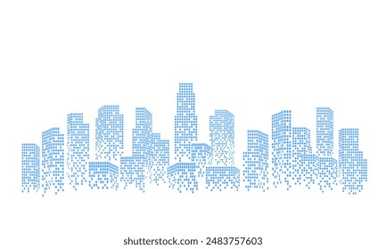 Abstractas rascacielos de la ciudad futurista fondo digital, cubierta del libro, tema de ingeniería civil.