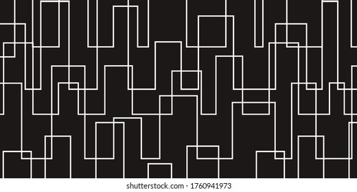 Abstract city with skyscrapers background. Web banner, background. Vector line pattern