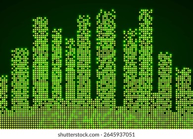 Abstract city of skyscrapers. Silhouette of megacity. Vector background