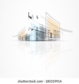 abstract city technology concept business background