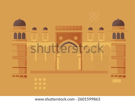 Abstract City Walk - Heritage Building Elements - Stock Illustrationas EPS 10 File