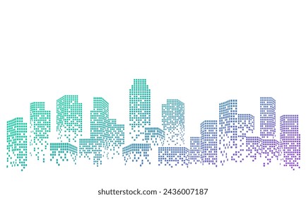Abstract cityscape background with many skyscraper.