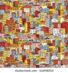Abstract cityscape background, seamless pattern for your design