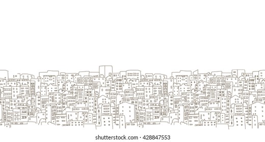 Abstract cityscape background, seamless pattern for your design