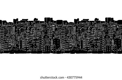 Abstract cityscape background, seamless pattern for your design