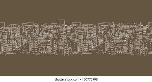 Abstract cityscape background, seamless pattern for your design