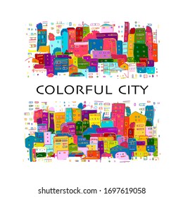 Abstract cityscape background, sketch for your design. Vector illustration