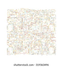 Abstract cityscape background, sketch for your design. Vector illustration