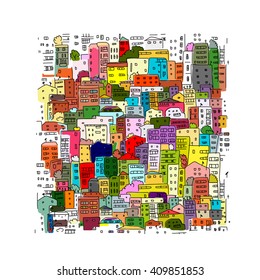 Abstract cityscape background, sketch for your design