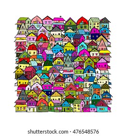 Abstract cityscape background, sketch for your design