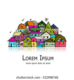 Abstract cityscape background, sketch for your design