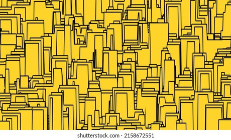 abstract cityscape skyline continuous line 