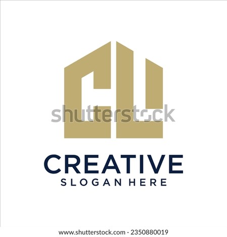 Abstract CL Letter Creative Home Shape Logo Design. Unique Real Estate, Property, Construction Vector Icon. [[stock_photo]] © 