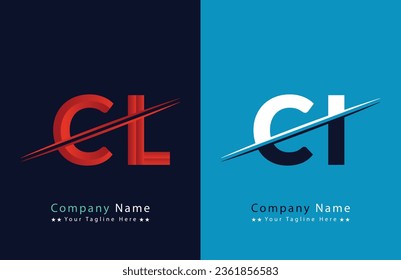 Abstract CL letter logo design template. Vector Logo Illustration.