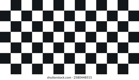 Abstract Classic Black and White Chessboard Pattern with Checkered Squares Background. Concept of Strategy, Board Games, Abstract Design, Timeless Patterns, Geometric Style, Minimalist Art, Textures.