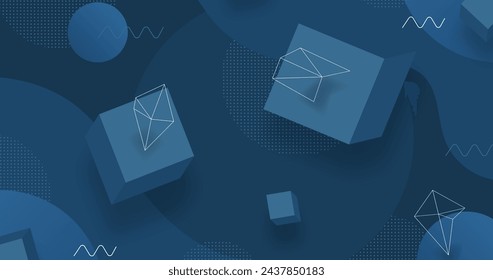 Abstract classic blue background vector design in eps 10
