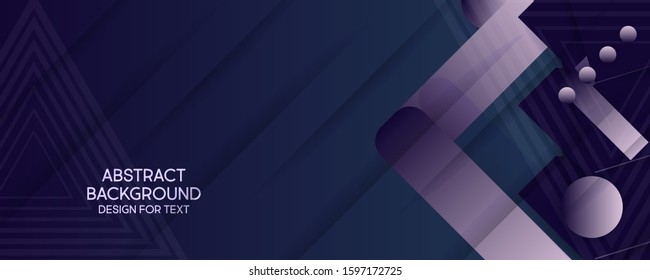 Abstract classic blue dark modern colors geometric shape and shadows editable vector design