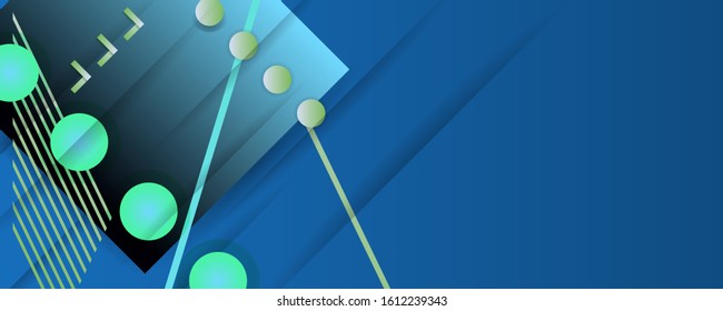 Abstract classic blue dark modern colors art lines geometric shape and shadows editable vector