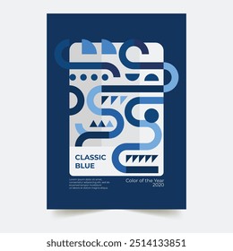 Abstract classic blue flyer template vector design in eps 10