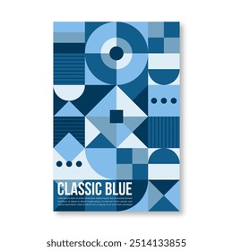 Abstract classic blue poster template vector design in eps 10