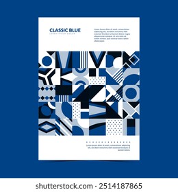 Abstract classic blue poster template vector design in eps 10