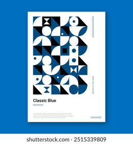 Abstract classic blue poster template vector design in eps 10