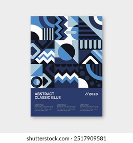 Abstract classic blue poster template vector design in eps 10