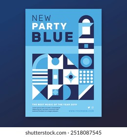 Abstract classic blue poster template vector design in eps 10