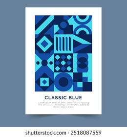 Abstract classic blue poster template vector design in eps 10