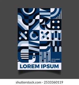 Abstrakte klassische blaue Poster Vorlage Vektordesign in Folge 10
