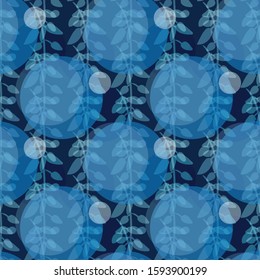 Abstract Classic blue seamless pattern design. Trend 2020 color of the year. Can use for print, template, fabric, presentation, textile, banner, poster