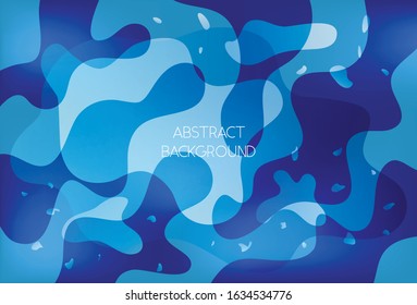 Abstract classic blue vibrant background with wavy shapes. Modern wallpaper with sea or sky concept gradient blobs for ui design, web, apps wallpaper, banner
