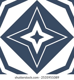 Abstractas patrón clásico de cerámica o azulejo sin fisuras. Ilustración vectorial de patrón de Antiguas. Patrón azul y blanco