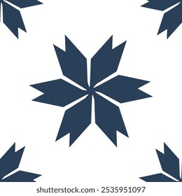 Abstract classic ceramic or tile seamless pattern. Vintage pattern vector illustration. Blue and white pattern