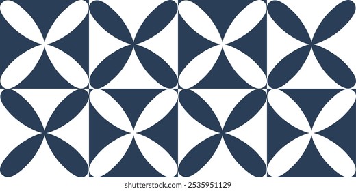 Abstract classic ceramic or tile seamless pattern. Vintage pattern vector illustration. Blue and white pattern