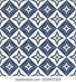 Abstractas patrón clásico de cerámica o azulejo sin fisuras. Ilustración vectorial de patrón de Antiguas. Patrón azul y blanco